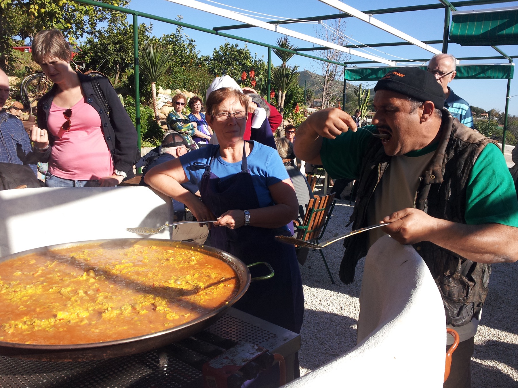 Juanito sharing citrus stories with visitors